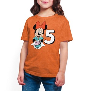 Girls' - Disney - Minnie Birthday 5 Short Sleeve Graphic T-Shirt - 1 of 4