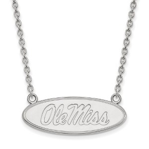 Black Bow Jewelry Sterling Silver Mississippi Rebels NCAA Necklace 18 Inch - 1 of 4