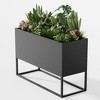 Okak 47*18*18 inch Metal Rectangular Planter with Shelves Drainage Holes, Sturdy Indoor Outdoor Plant Pot for Plants, Flowers, Shrubs - 3 of 4