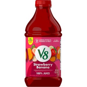 V8 Strawberry Banana 100% Fruit and Vegetable Juice, 46 fl oz Bottle (Pack of 2) - 1 of 1