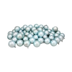 Northlight Shatterproof Matte Finish Christmas Ball Ornaments 2.5" (60mm) - Mermaid Blue - 60ct - 1 of 4