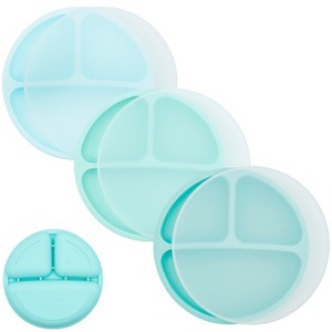 WeeSprout Baby Plates with Lids, Food Grade Silicone Divided Plates for Kids - 3 Pack - 1 of 4