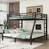 TopComfy Beds Metal Queen over King Bunk Bed Teens Bed Space Saving Noise Reduced No Box Spring Needed for Bedroom, Black, 78.7"*64.29"*112.66" - 2 of 4