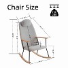 CAVINAS Teddy Fabric Glider Rocking Chair with High Backrest and Adjustable Headrest Pillow,Upholstered Rocking Chair,Nursery Accent Chair for Bedroom - 3 of 4