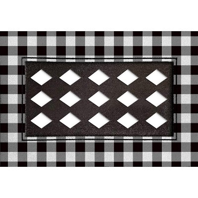 Black and White Buffalo Check Flocked Sassafras Mat Tray