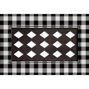 Black and White Buffalo Check Flocked Sassafras Mat Tray - 1 of 1
