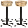 vidaXL Bar Stool Set of 2 Natural Wood and Black - 2 of 4