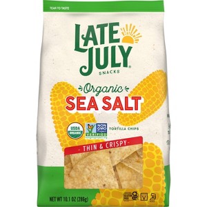 Late July Snacks Thin and Crispy Organic Tortilla Chips with Sea Salt - 10.1oz - 1 of 4