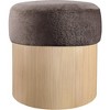 Meridian Furniture,Nimes Velour Fur Fabric Ottoman/Stool - 3 of 4