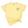 Simply Sage Market You're Doing Great Smiley Face Front And Back Garment Dyed Tee - M - Butter - 2 of 4