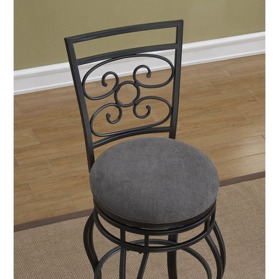 Albany 30-Inch Charcoal Gray Metal Swivel Bar Stool