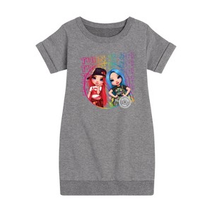 - Rainbow High - Turn It Up Graphic Short Sleeve Fleece Dress - 1 of 4