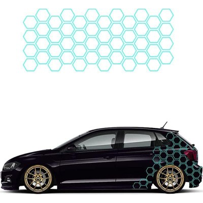 TruAIR Honeycomb Pattern Door Decals (Sky Blue)