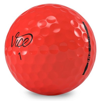 Vice Pro Plus Golf Balls Neon Red Target