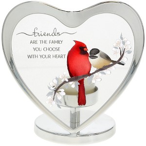 Pavilion Gift Company - Family You Choose - 5" Glass Heart Tea Light Holder - Candle Holders - 1 of 4