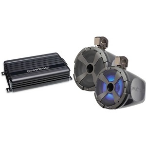 PowerBass XL-POD10LR 10" RGB Long Range Pod Speaker System Pair with XL-250.2 2 Channel Power Sport Amplifier - 1 of 4