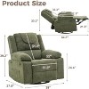 Oversized Massage Recliner Chair with Heating, 360° Swivel & 150° Recline, Single Sofa Chair with Side Pocket for Living Room, Green, Gray, Blue - 3 of 4