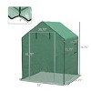 2 pcs Greenhouse Replacement Cover,Waterproof UV-Resistant PE Tarp with Roll-Up Door&Mesh Windows (Only cover included) - 3 of 4