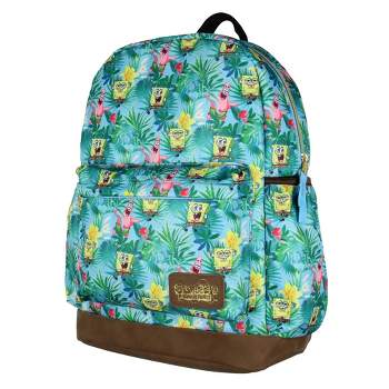 SpongeBob SquarePants And Patrick Star Tropical School Travel Backpack Green