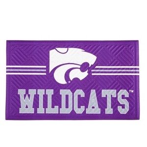 Evergreen NCAA Kansas State Wildcats Embossed Mat Cross Hatch Indoor and Outdoor Doormat - 1 of 3