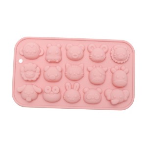 Unique Bargains Chocolate Mould 15-Cavity Animal Faces Candy Mould Hand Wash 5.98"x3.46"x0.43" 1 Pc - 1 of 4