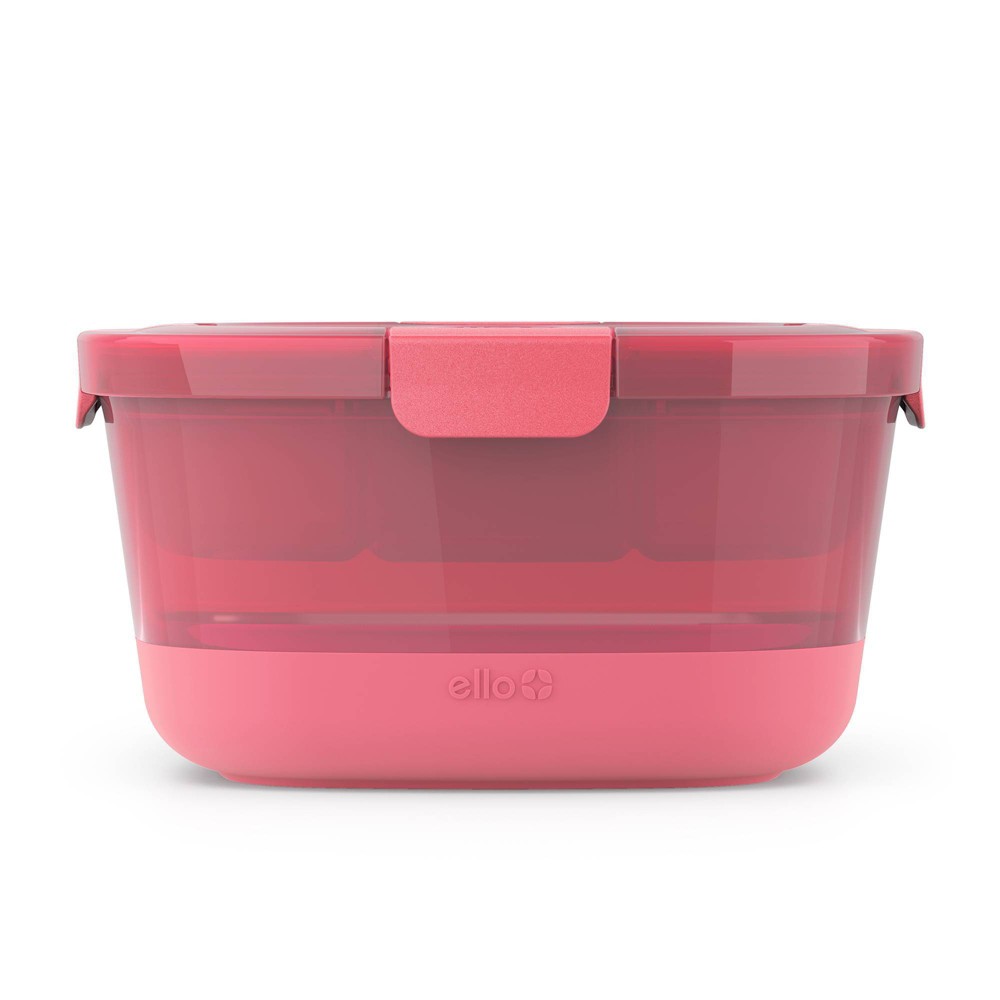 Photos - Food Container Ello Plastic Salad Bento Food Storage Container Set Pink