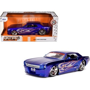 1965 Ford Mustang #5 "L. John's Racing" Candy Blue with Flame Graphics "Bigtime Muscle" Series 1/24 Diecast Model Car by Jada - 1 of 4