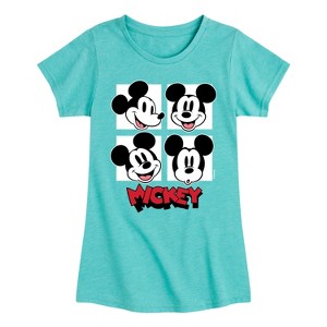 Girls' - Disney - Mickey Grid Fitted Short Sleeve Graphic T-Shirt - 1 of 4
