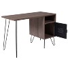Emma and Oliver Rustic Wood Grain Finish Computer Desk with Metal Cabinet Door - 3 of 4