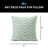 HGTV Art Deco Brushed Faux Fur Pillow Snowbound 14 x 20 inches - 4 of 4
