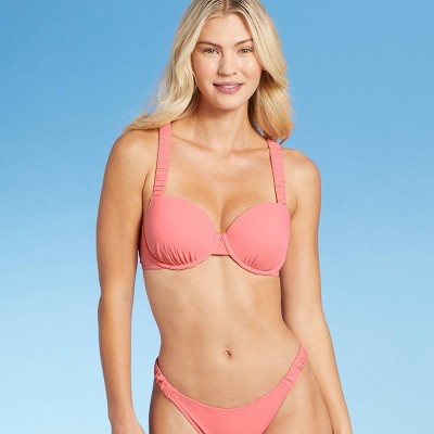 Women's Light Lift Keyhole Bikini Top - Shade & Shore™ Guava Pink