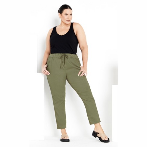 AVENUE | Women's Plus Size Alana Pull On Pant - moss - 14W