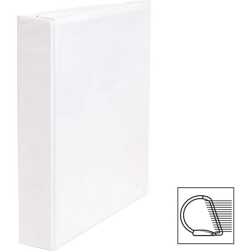 Business Source D-Ring Binder w/ Pockets 1-1/2" Capacity White 28441, 2 of 9