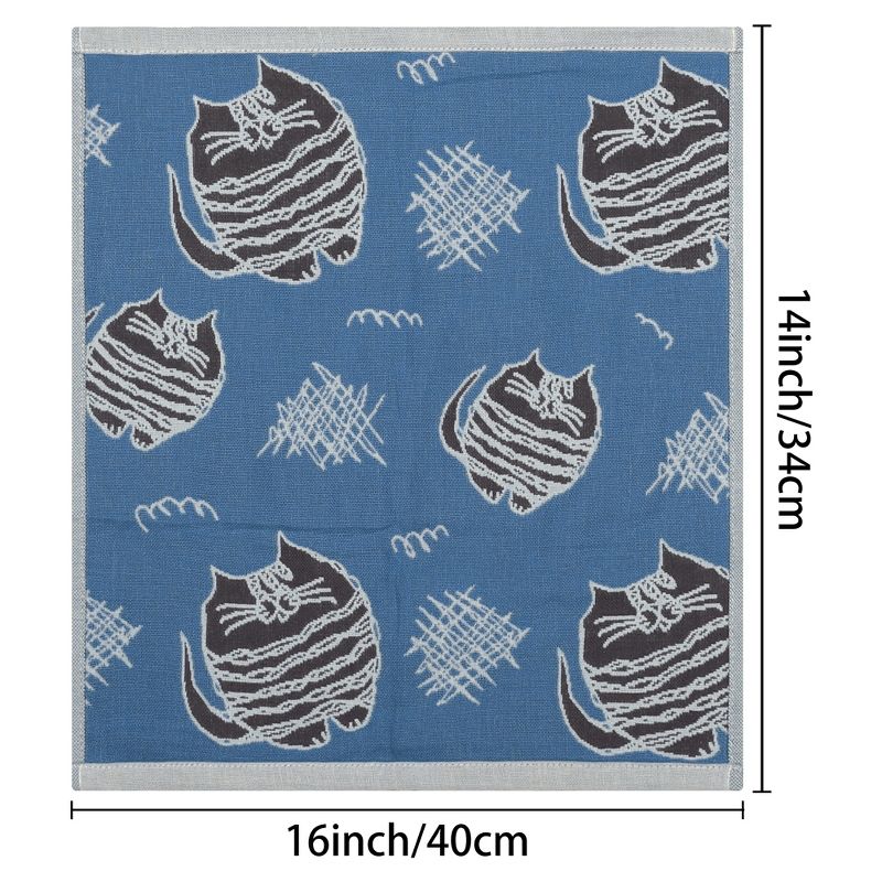 Unique Bargains Home Decor Kitty Pattern Absorbent Kitchen Towels  14 x 16 Inches 6 Pcs, 5 of 7