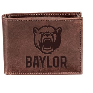 Evergreen NCAA Baylor Bears Brown Leather Bifold Wallet Officially Licensed with Gift Box - 1 of 1