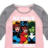 Girls' - Marvel - Be Your Own Hero Shirt Tail Raglan Graphic T-shirt - 2 of 4