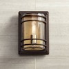 John Timberland Habitat Industrial Rustic Wall Light Sconce Bronze Brass Hardwire 7 1/2" Fixture Clear Glass Shade for Bedroom Bathroom Vanity House - 2 of 4