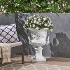 Gulches Roman Style White Concrete Planter Featuring Bluebell Pattern and Square Base - 3 of 4