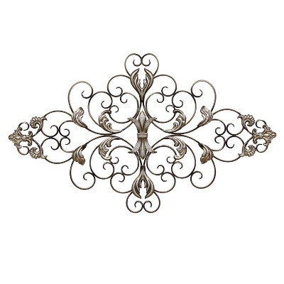 36" x 21.75" Ornate Scroll Wall Decor Champagne - Stratton Home Décor