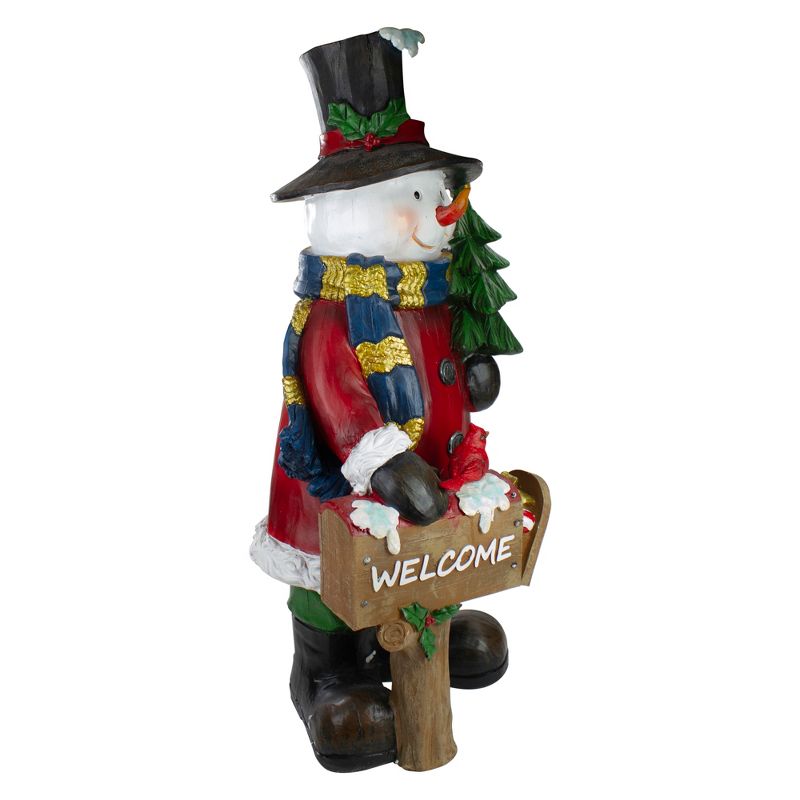 Northlight 31" Winter Dressed Snowman and Welcome Mailbox Christmas Decoration, 2 of 5