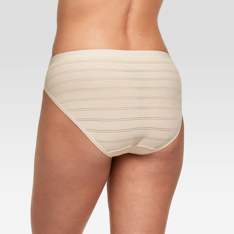 Hanes Premium Women's 4pk Breathable Ribbed Bikini Underwear - White/Beige/Black, 5 of 5