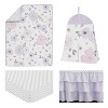 Sweet Jojo Designs Girl Baby Crib Bedding Set - Watercolor Floral Lavender Purple and Grey 4pc - 2 of 4