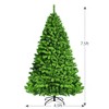 Costway 7.5ft Green Flocked Hinged Artificial Christmas Tree w/ Metal Stand Green - 4 of 4