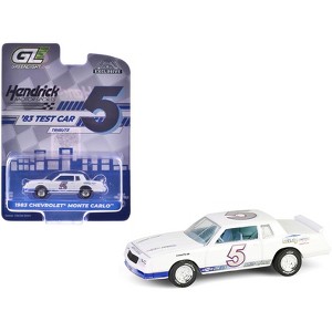1983 Chevrolet Monte Carlo #5 White with Blue and Interior 1/64 Diecast Model Car by Greenlight - 1 of 3