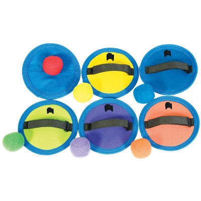 Sportime CatchPads and Balls, 7 Inches, Assorted Colors, set of 6 