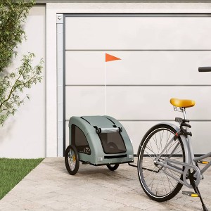vidaXL Pet Bike Trailer Gray Oxford Fabric and Iron 53.9" x 26.8" x 28.3" - 1 of 4