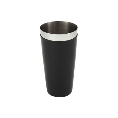 Winco One Piece Bar Shaker, Stainless Steel with Easy Grip Plastic Coating (No Cover) - 28 oz