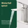 Cobbe Single Handle Bathroom Sink Faucet for Vanity Waterfall Spout Design Single-Hole Installation With Pop-Up Drain Brushed Nickel - 4 of 4