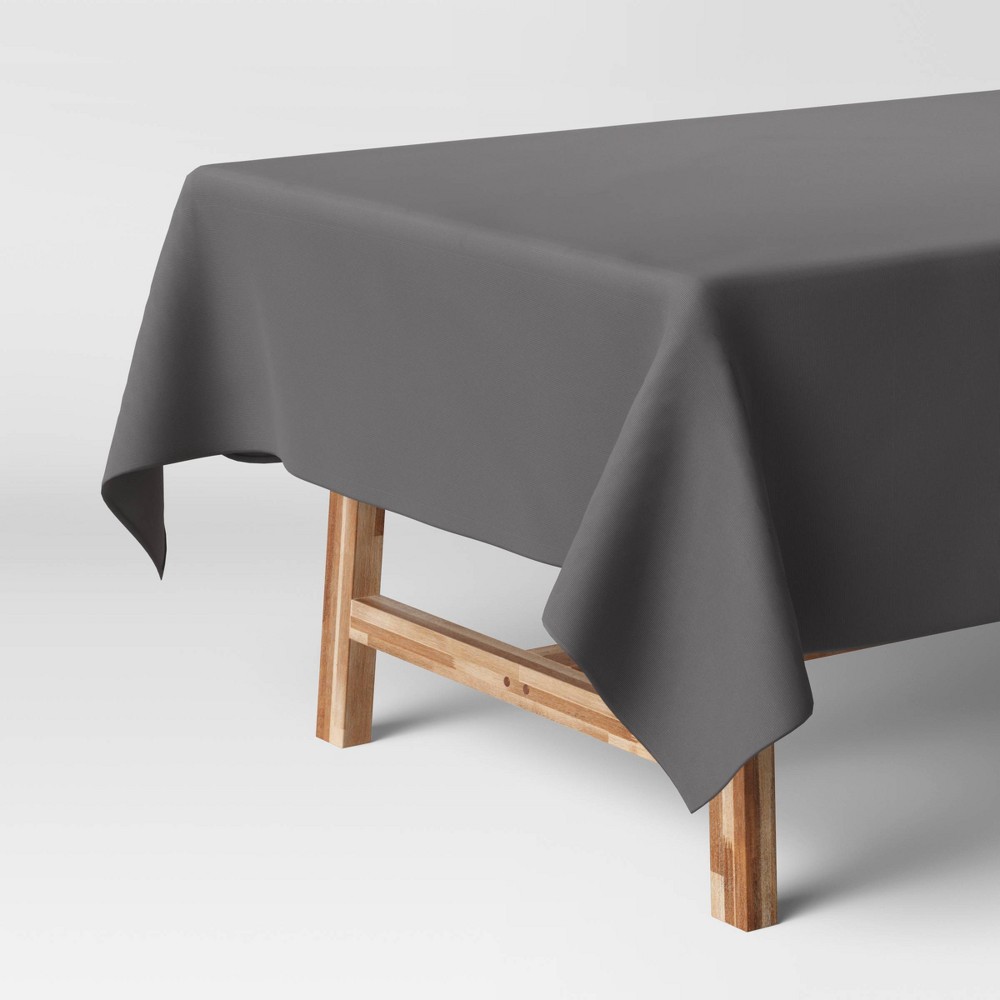 84" x 60" Solid Tablecloth Gray - Threshold