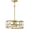 Capital Lighting Hala 3 - Light Semi-Flush Mount in  Bleached Natural Jute/Patinaed Brass - 3 of 4